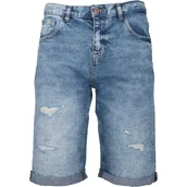 Spodnie i spodenki dla chłopców - Guess Jeansowe szorty | Regular Fit | z dodatkiem lnu - miniaturka - grafika 1