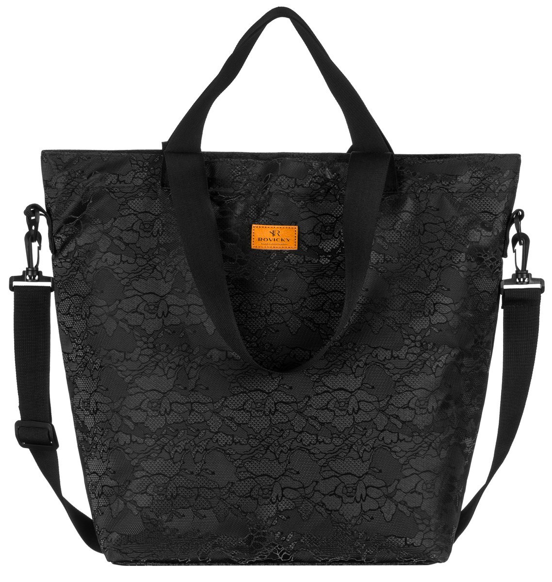 Torba Torebka Shopper Na Ramię Damska Zakupowa Na Zakupy Z Paskiem Rovicky Czarna