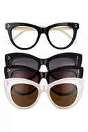 Okulary przeciwsłoneczne - Okulary przeciwsłoneczne Hally & Son Hs805v05, czarno-białe, 50 damskie, czarny - bia?y, 50 - miniaturka - grafika 1