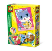 Prace ręczne dla dzieci - Karty do haftowania ze szklanych koralików - SES - miniaturka - grafika 1