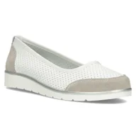 Baleriny - Buty baleriny damskie skórzane Filippo DP4524 białe-37 - miniaturka - grafika 1