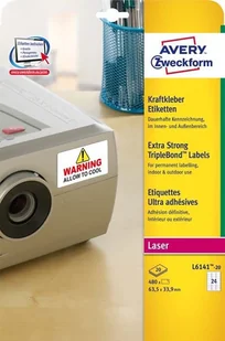 Avery Zweckform etykiety L6141 Triple Bond 63.5x33.9mm - Etykiety samoprzylepne i bloki etykiet - miniaturka - grafika 1