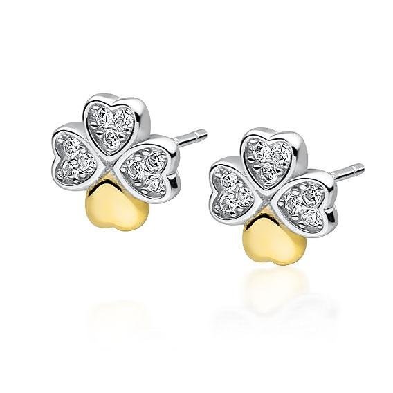 Kolczyki srebrne sztyfty CYRKONIE KONICZYNA srebro 925 KOMUNIA