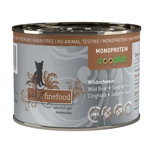 20 + 4 gratis! catz finefood karma mokra monoproteinowa zooplus, 24 x 200 g - Dzik - Mokra karma dla kotów - miniaturka - grafika 1