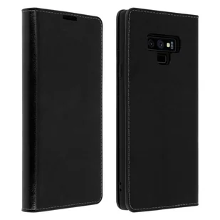 Etui Folio Prawdziwa Skóra Samsung Galaxy Note 9 z uchwytem na kartę Podstawka wideo Czarne - Etui i futerały do telefonów - miniaturka - grafika 1