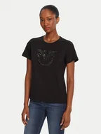Koszulki i topy damskie - PINKO T-Shirt Quentin 100535 A2RN Czarny Regular Fit - miniaturka - grafika 1