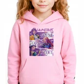 Bluzy dla dziewczynek - Bluza Dziecięca Różowa Z Kapturem ŁOWCZYNIE DEMONÓW Bajka Wzory Rozm 116 cm - miniaturka - grafika 1