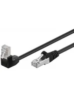 Patchcordy - Kabel Lan Patchcord Cat 5E F/utp 1x90 Czarny 2m - miniaturka - grafika 1