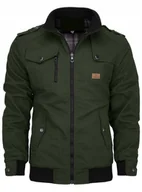 Kurtki męskie - KURTKA MĘSKA PRZEJŚCIOWA PILOTKA BAWEŁNIANA WIOSNA JESIEŃ KHAKI 014 - M - miniaturka - grafika 1