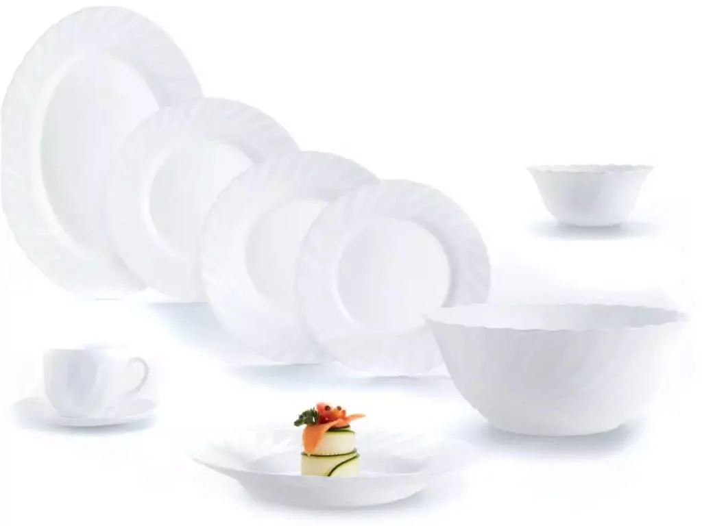 Luminarc Serwis obiadowy Trianon 38 elementów białe talerze dla 6 osób