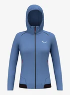 Bluzy sportowe damskie - Bluza z kapturem damska Salewa Pedroc PL Hooded Jacket - morning blue - miniaturka - grafika 1