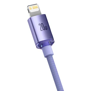 Baseus Crystal Shine Series kabel przewód USB do szybkiego ładowania i transferu danych USB Typ C - Lightning 20W 1,2m fioletowy (CAJY000205) - Kable USB - miniaturka - grafika 3