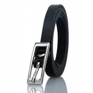 Paski - klamra srebrna PASEK DAMSKI Gracio SKORZANY czarny - miniaturka - grafika 1