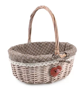 BRĄZOWY KOSZ WIKLINOWY Z UCHWYTEM 34x28x15/34 cm - Opakowania i torebki na prezenty BRĄZOWY KOSZ WIKLINOWY Z UCHWYTEM 34x28x15/34 cm - Opakowania i torebki na prezenty - miniaturka - grafika 1
