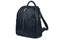 Torebki damskie - Granatowy Włoski Plecak Skórzany A4 damski pojemny solidny C78 - miniaturka - grafika 1