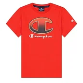 Koszulki męskie - CHAMPION Koszulka z krótkim rękawem Marka Model Koszulka z krótkim rękawem Crewneck T-Shirt B czerwony - miniaturka - grafika 1