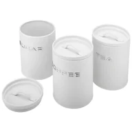 Pojemniki kuchenne - Komplet 3 Pojemniki Alex Coffee Sugar Tea Biały Kawa Cukier Herbata Zestaw - miniaturka - grafika 1