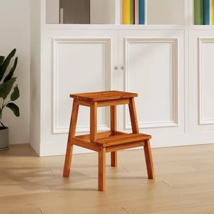vidaXL Stołek ze schodkiem, 40x38x50 cm, lite drewno akacjowe - Taborety i hokery - miniaturka - grafika 1