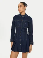 Sukienki - Tommy Jeans Sukienka jeansowa DW0DW20533 Granatowy Regular Fit - miniaturka - grafika 1