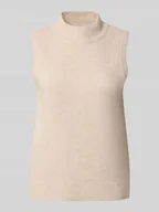 Kamizelki damskie - Bezrękawnik z prążkowanymi wykończeniami - miniaturka - grafika 1