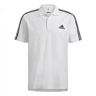 Koszulki męskie - Adidas Męska koszulka polo M 3s Pq Ps biały i czarny S GK9138-S - grafika 1