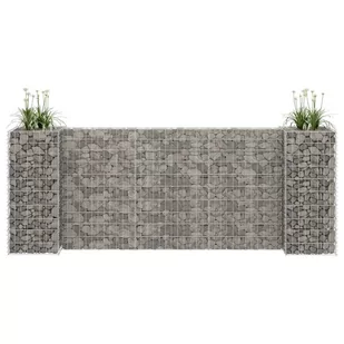 Vida Donica gabionowa w kształcie H drut stalowy 260x40x100 cm V-145661 - Donice - miniaturka - grafika 1