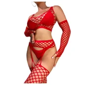 Komplety bielizny - Bodystocking otwarte koronka pończochy - miniaturka - grafika 1