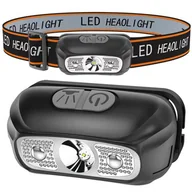 Latarki - Latarka Czołowa LED Czołówka Dwa Tryby Ładowanie USB Do 5h Działania - miniaturka - grafika 1