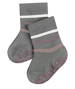 FALKE Uniseks skarpetki dziecięce Multi Stripe bawełniane antypoślizgowe wypustki 1 para, szare (Light Grey 3407), 62-68, szary (Light Grey 3407) - Skarpetki dla dzieci - miniaturka - grafika 1
