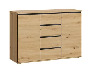 Komoda Naxos K01 2D4S Dąb Artisan / Czarny Mat - Inne meble do salonu - miniaturka - grafika 1