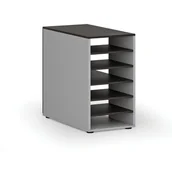 Regały biurowe - Szafka z półkami do biurka PRIMO GRAY, prawa, szary/wenge - miniaturka - grafika 1