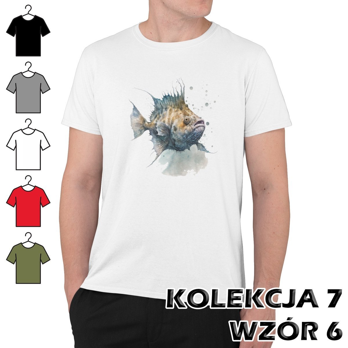 T-SHIRT KOSZULKA MĘSKA MORSKIE ZWIERZĘTA ROZGWIAZDA BŁAZENEK NEMO RYBA L