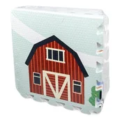 Maty piankowe - Mata podłogowa edukacyjna 90x90 Grube puzzle piankowe 9 szt. Humbi Farma Wieś Gospodarstwo Zwierzęta domowe - miniaturka - grafika 1