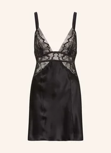 Calvin Klein Negliż Black Floral Lace Z Jedwabiu schwarz - Bielizna nocna - miniaturka - grafika 1