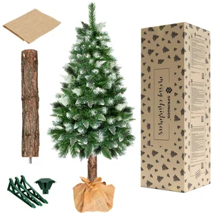 Choinka sztuczna na pniu 180 cm świąteczne drzewko, sosna diamentowa ośnieżona - Choinki Choinka sztuczna na pniu 180 cm świąteczne drzewko, sosna diamentowa ośnieżona - Choinki - miniaturka - grafika 1