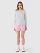 Spodenki damskie - 4F Spodenki dresowe damskie - różowe L - miniaturka - grafika 1