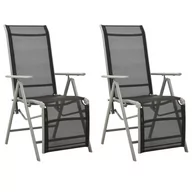 Fotele i krzesła ogrodowe - vidaXL Rozkładane krzesła ogrodowe 2 szt. textilene i aluminium 312197 - miniaturka - grafika 1