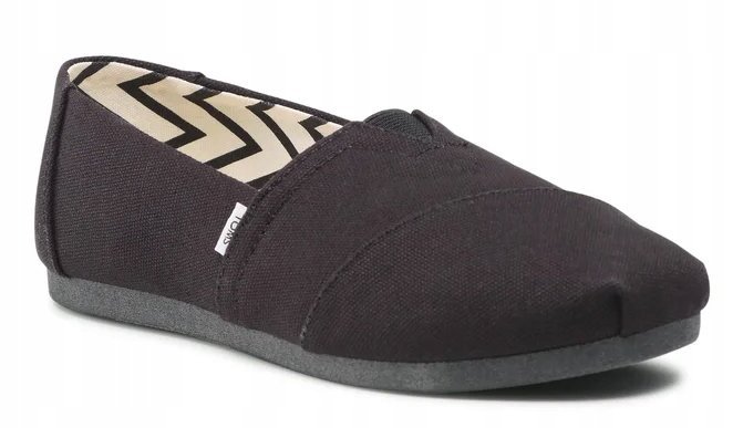 TOMS DAMSKIE TRAMPKI CZARNE WSUWANE CASUAL LEKKIE PŁASKIE WYGODNE 42.5 2JKK