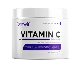 Ostrovit Witamina C lewoskrętna w proszku 100% VITAMIN C 500g OstroVit - Witaminy i minerały dla sportowców - miniaturka - grafika 2