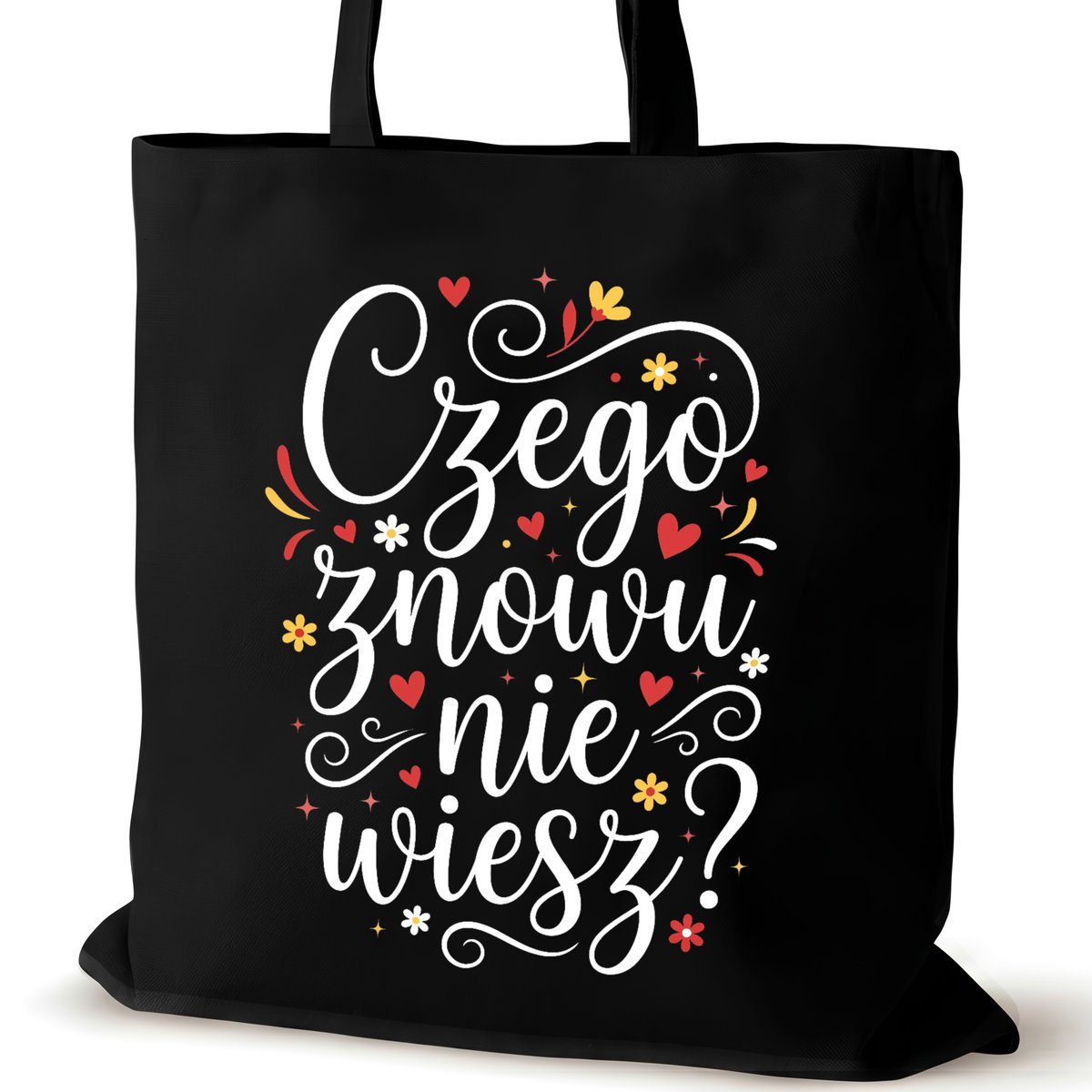 Torba bawełniana dla VIRAL czarna na ramię napisem pracy duża śmieszna