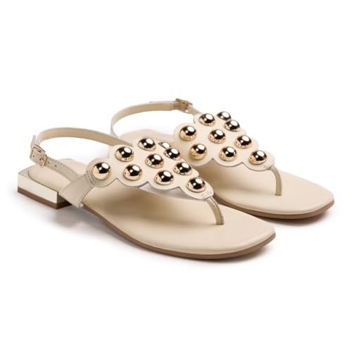 GIOSEPPO Damski pasek Kaduna T-Strap, kość słoniowa, 4,5 UK
