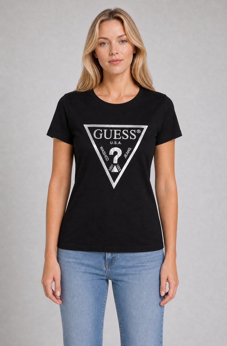Guess Koszulka M3BI81K9RM1 Iridescent Signature Tee r.XS