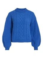 Koszulki i topy damskie - Vila Vichinti O-Neck Cable Knit TOP-NOOS, Lapis Blue, XS - miniaturka - grafika 1