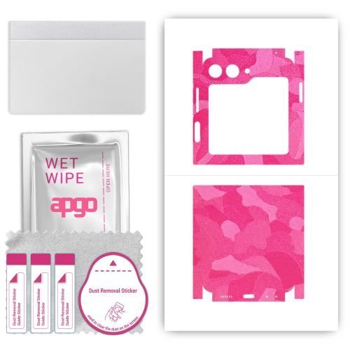 folia naklejka skórka strukturalna na TYŁ+BOKI do Samsung W24 Flip - Moro Camo Różowy - apgo SKINS