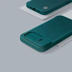 Nillkin Qin Leather Pro Case etui iPhone 14 Plus osłona na aparat kabura pokrowiec obudowa z klapką zielony - Etui i futerały do telefonów - miniaturka - grafika 18