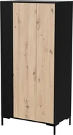 Szafy - Cama Meble Szafa MERCI 90x55x184 czarny/dąb artisan - miniaturka - grafika 1