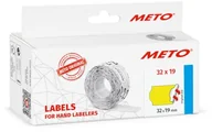 Cenówki - Meto Etykiety z etykietami cenowymi (32 x 19 mm, 2-wierszowe, 5000 sztuk, fluorowo-żółte, trwałe, etykiety cenowe do Meto, Contact, Sato, Avery, Tovel, Samark itp.) - miniaturka - grafika 1