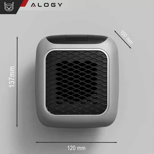 Mocny mini grzejnik elektryczny farelka termowentylator do kontaktu gniazdka + Pilot 800W nagrzewnica ogrzewacz EU Alogy szary - Pozostałe akcesoria do telefonów - miniaturka - grafika 3