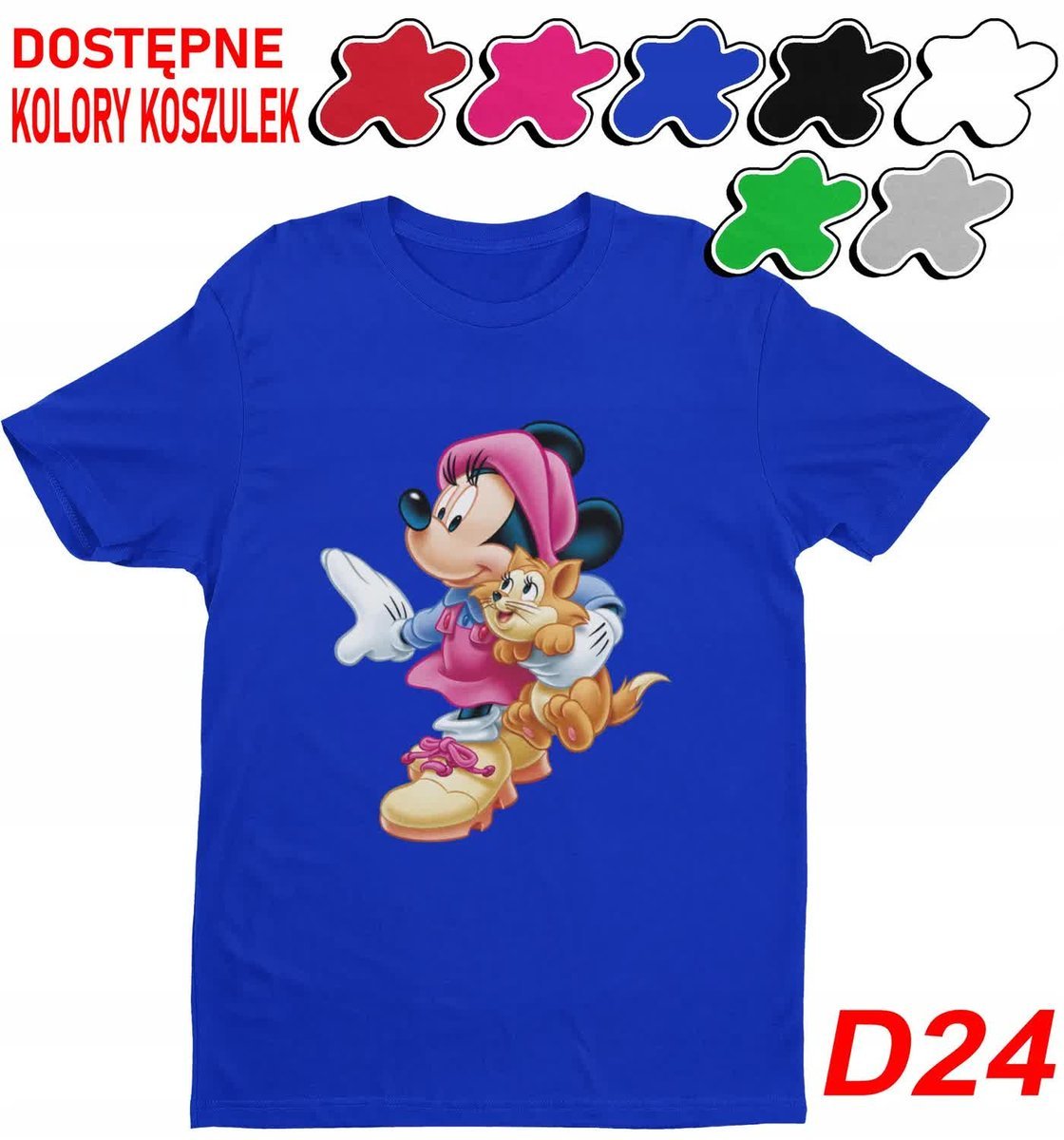 Koszulka Z Nadrukiem Dziecięca Myszka Minnie Miki Postacie Wybór- L 146-152