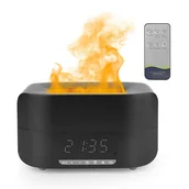 Nawilżacze powietrza - Nawilżacz powietrza z symulowanym płomieniem, światłem otoczenia i głośnikiem Bluetooth, dyfuzor olejków eterycznych z pilotem, czarny - miniaturka - grafika 1